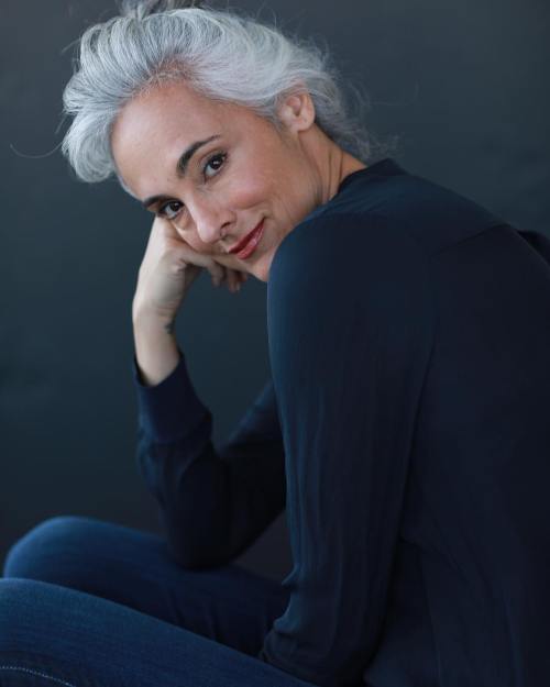 Messy Updo for Long Silver Hair