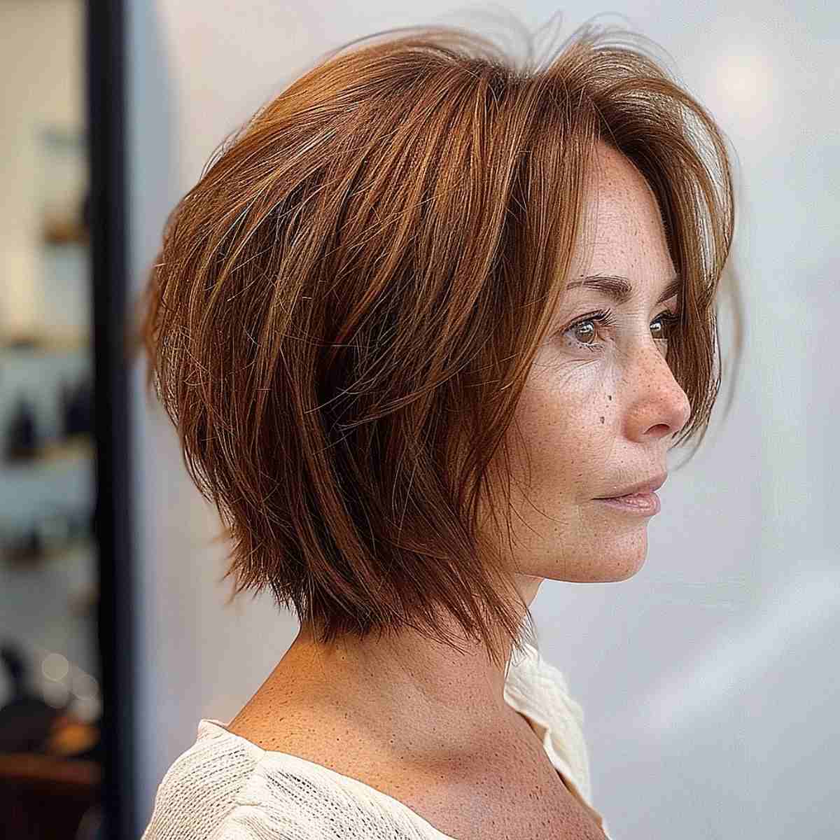 neck-length choppy bob for fine hair