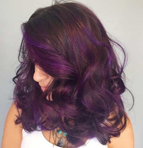 Purple Balayage for Brown Hair