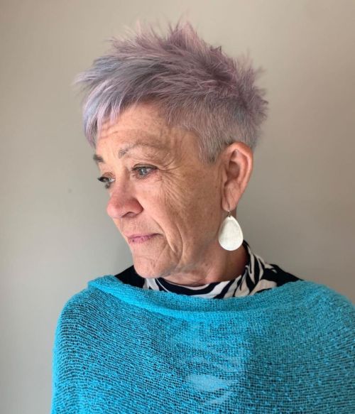 Short Spiky Undercut Hairstyle for Seniors