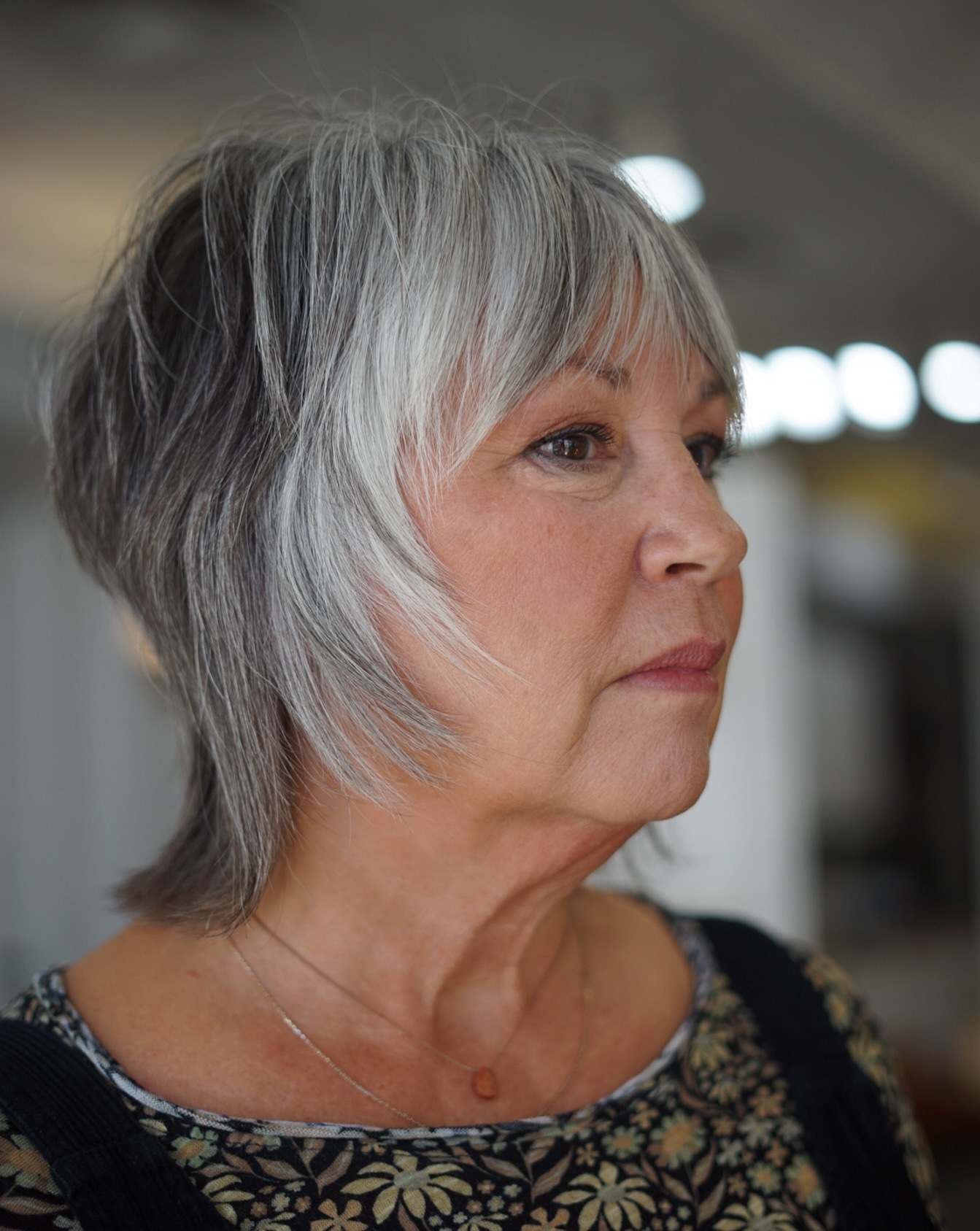 60 Salt-and-Pepper Mullet with Feathered Crown