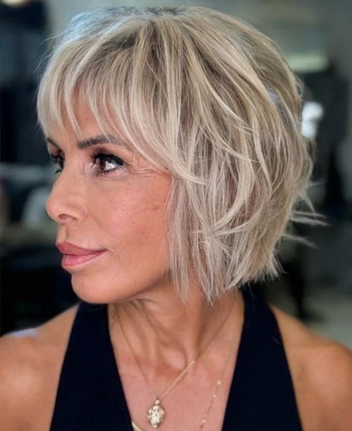 Short Shaggy Dirty Blonde Bob Over 50