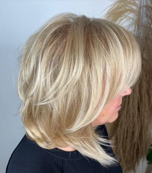 Voluminous Teased Inverted Blonde Lob