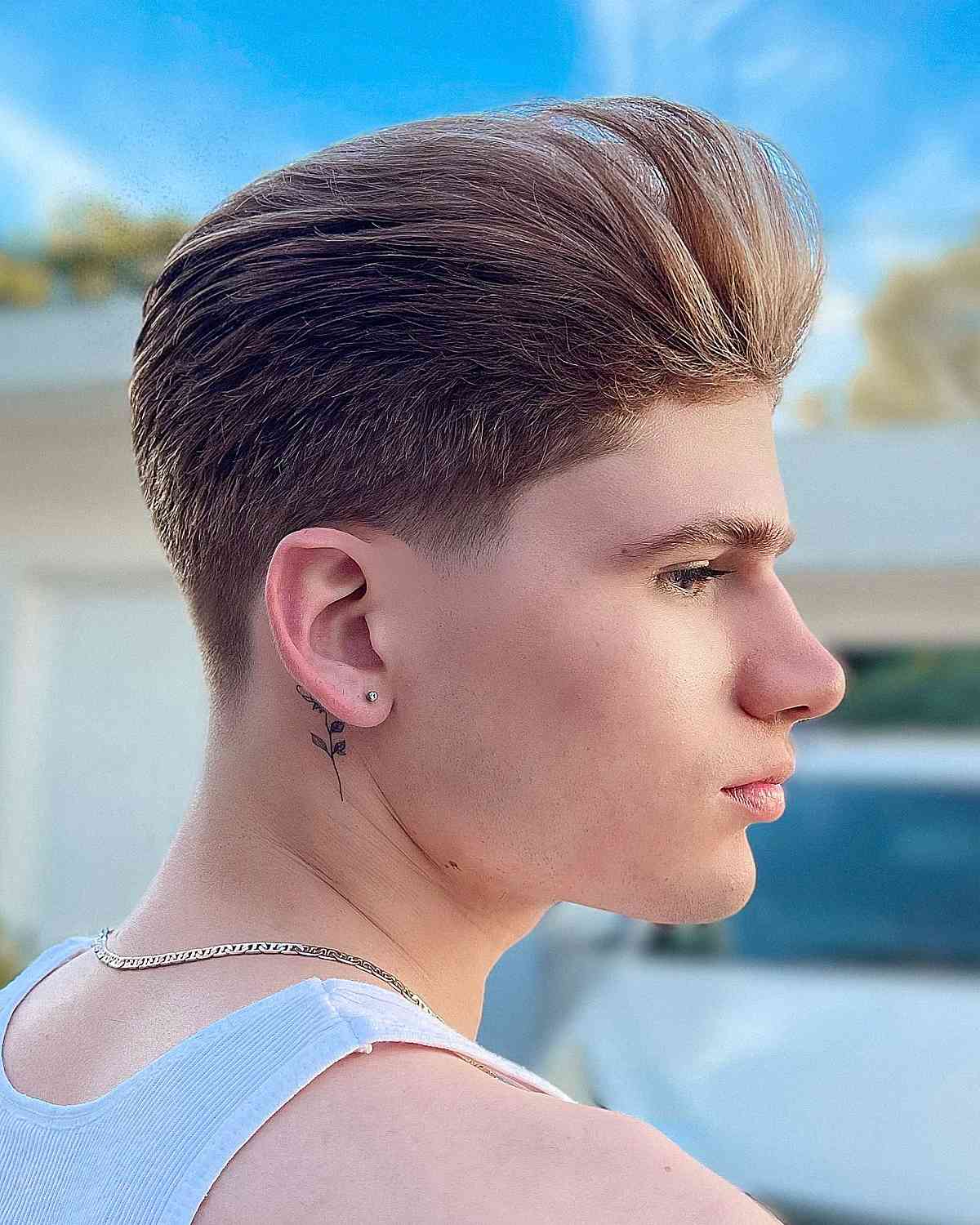 low fade pompadour