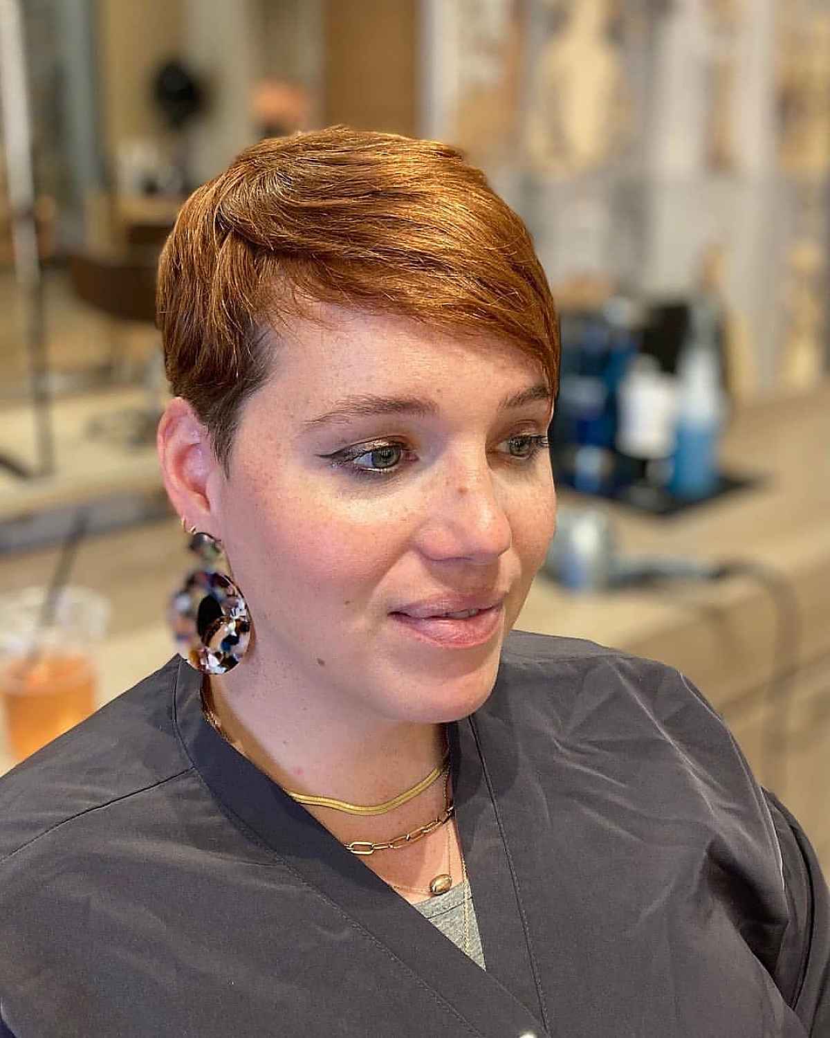 Short Copper Pixie on Women Aged 40