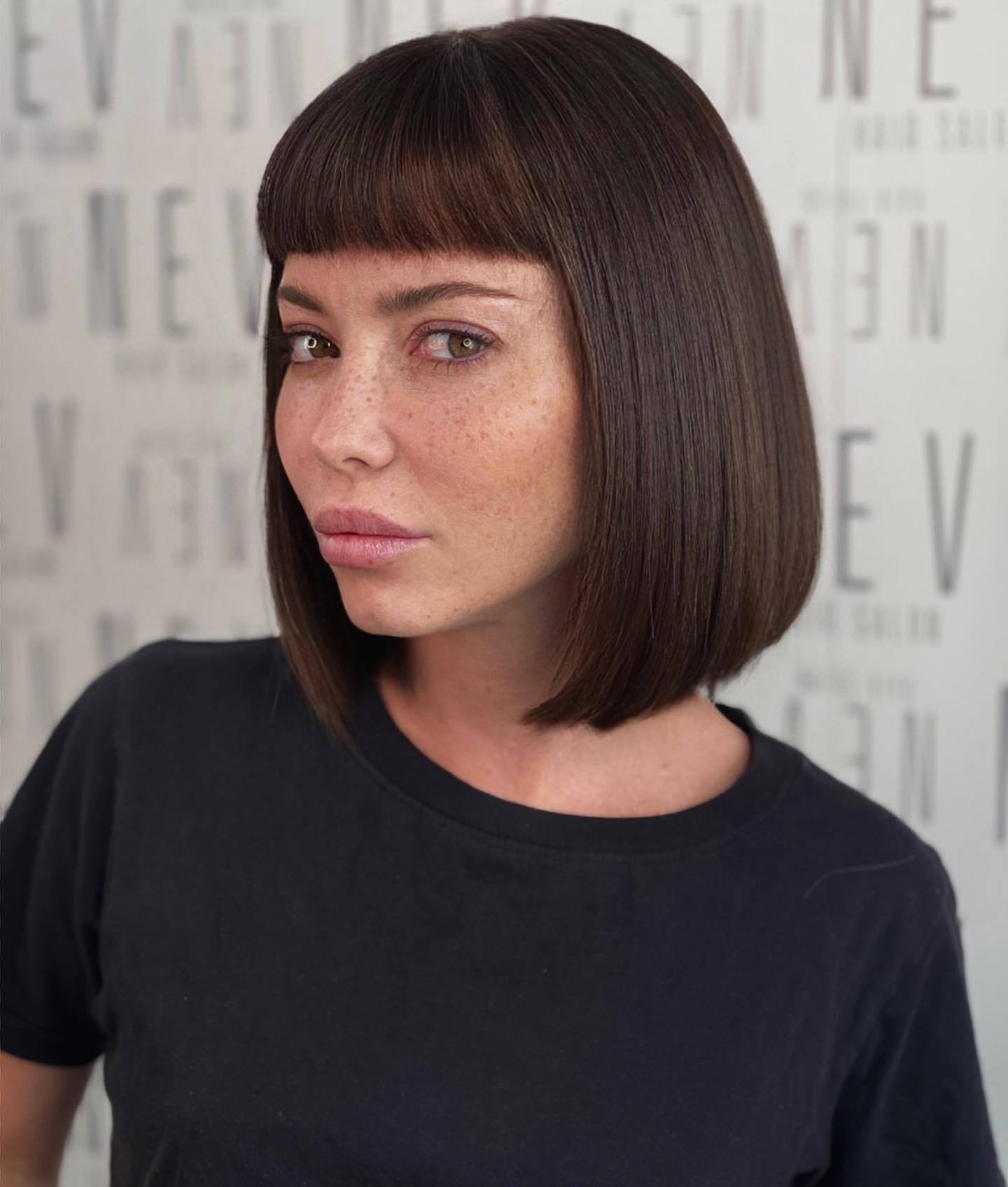 Smooth Bob Cut with Micro Fringe