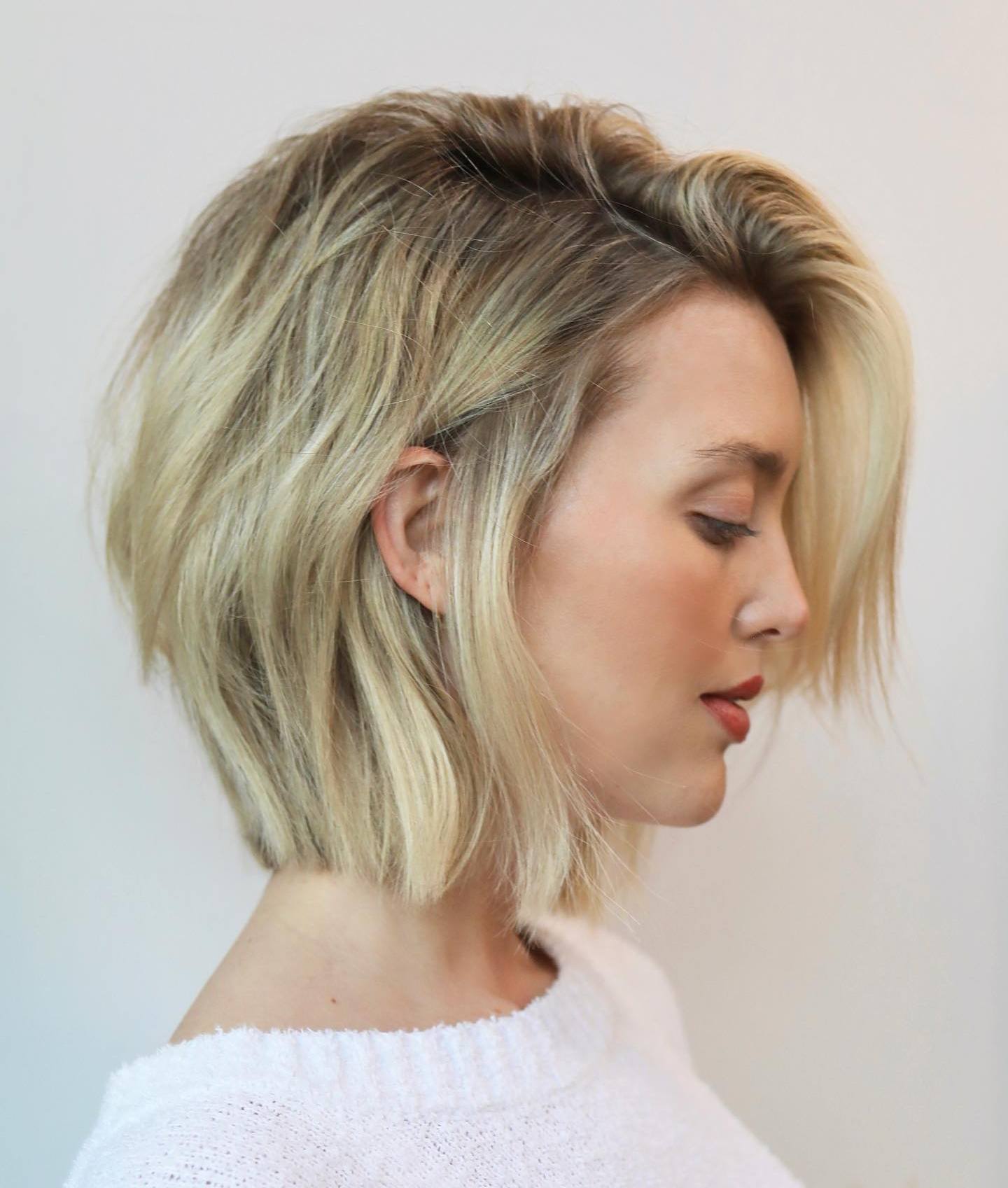 Tousled Layered Bob with Balayage