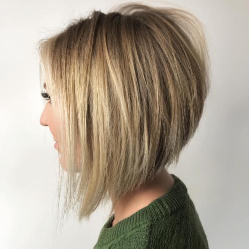 Inverted Bronde Balayage Bob