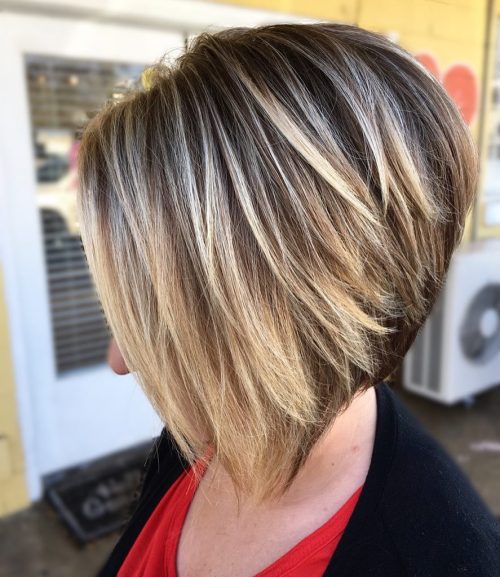 Stacked Blonde Balayage Bob