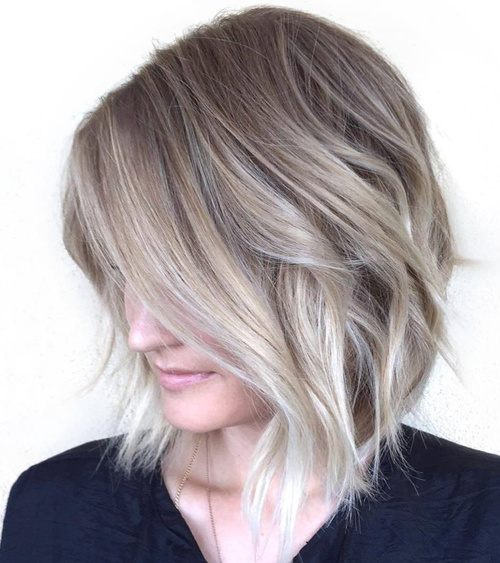 Shaggy Blonde Balayage Bob