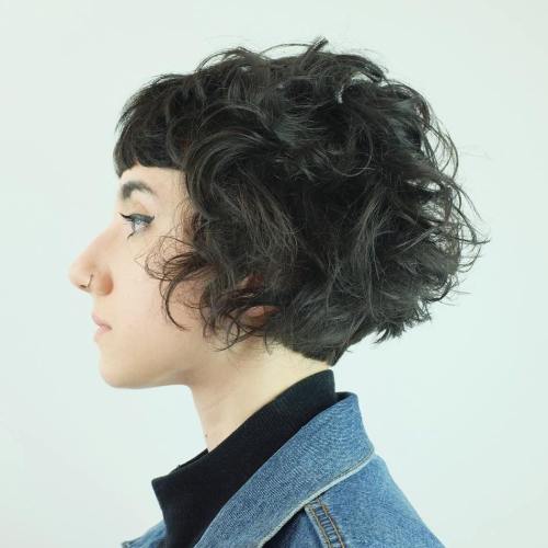 Short Bob With Bangs For Curly Hair