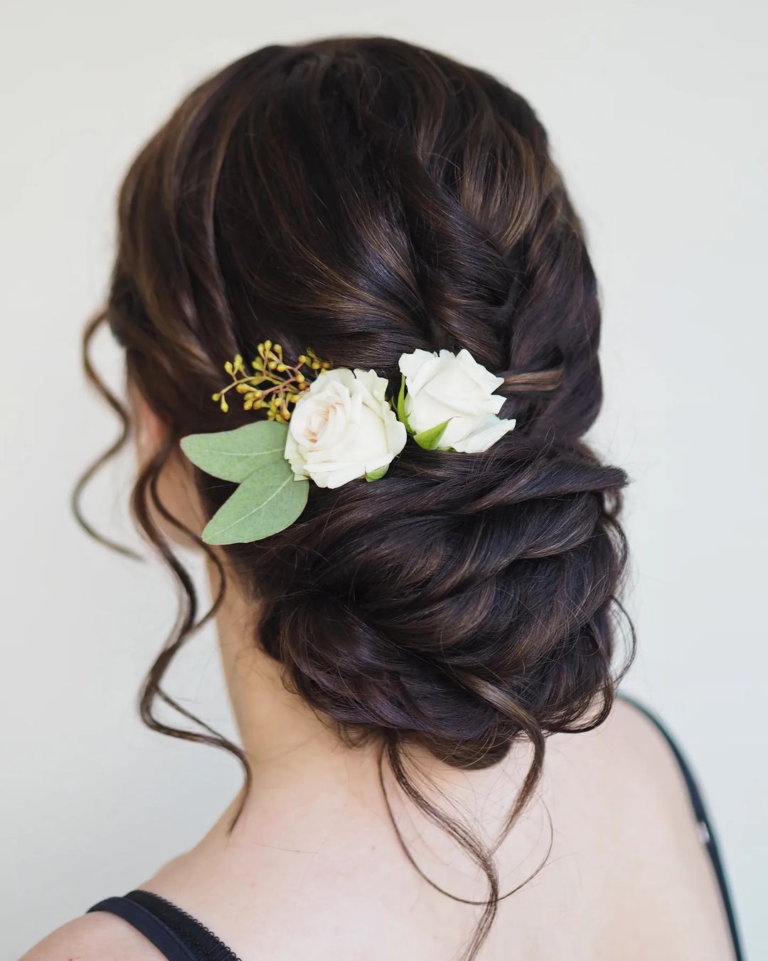 Low Wedding Updo with Soft Twists