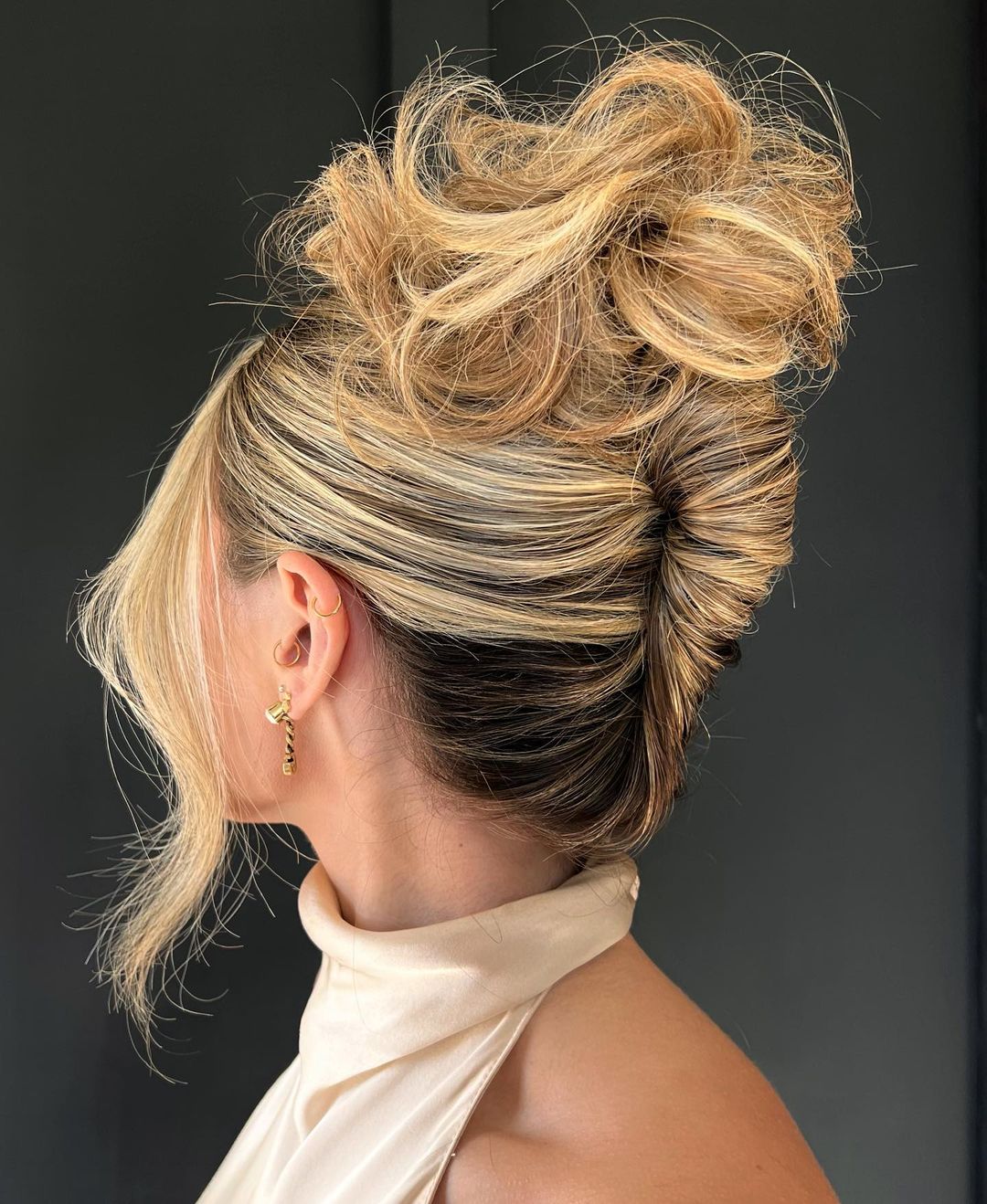 Messy French Roll Updo