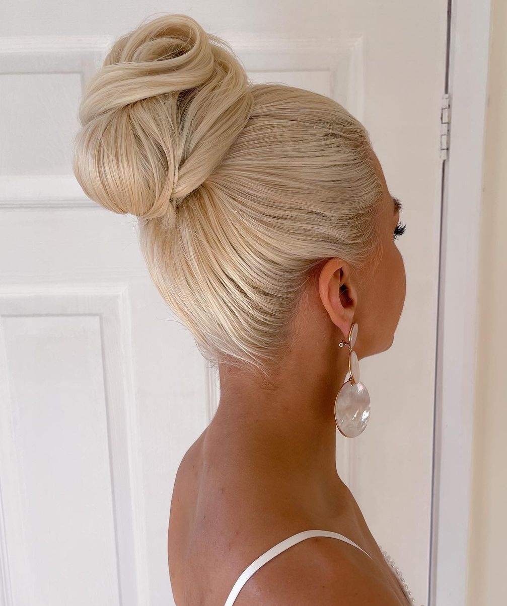 Modern Crisp High Bun Updo