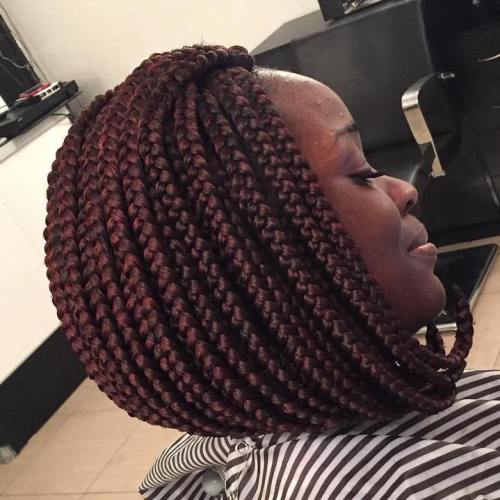 Angled Bob From Box Braids