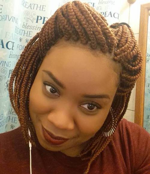 Half Up Box Braids Bob Hairstyle