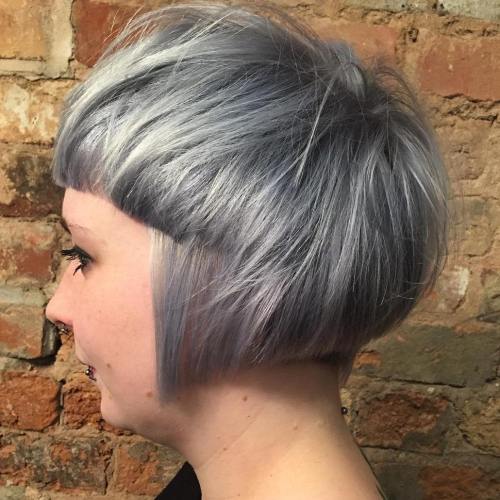 Gray Bowl Bob Haircut