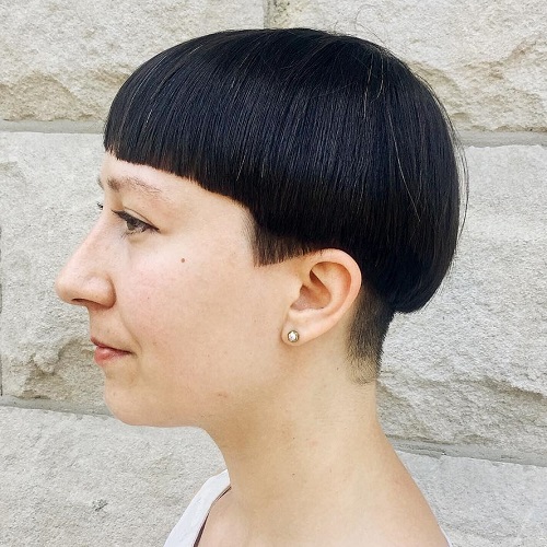 Brunette Bowl Cut