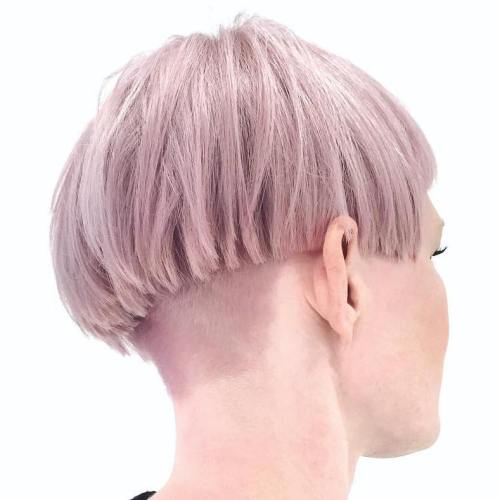 Pink Blonde Layered Bowl Cut