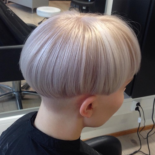 Silver Blonde Bowl Cut