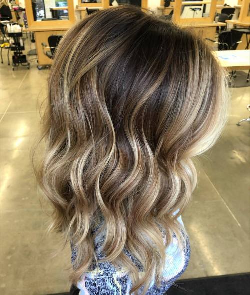 Golden Blonde Balayage with White Money Piece