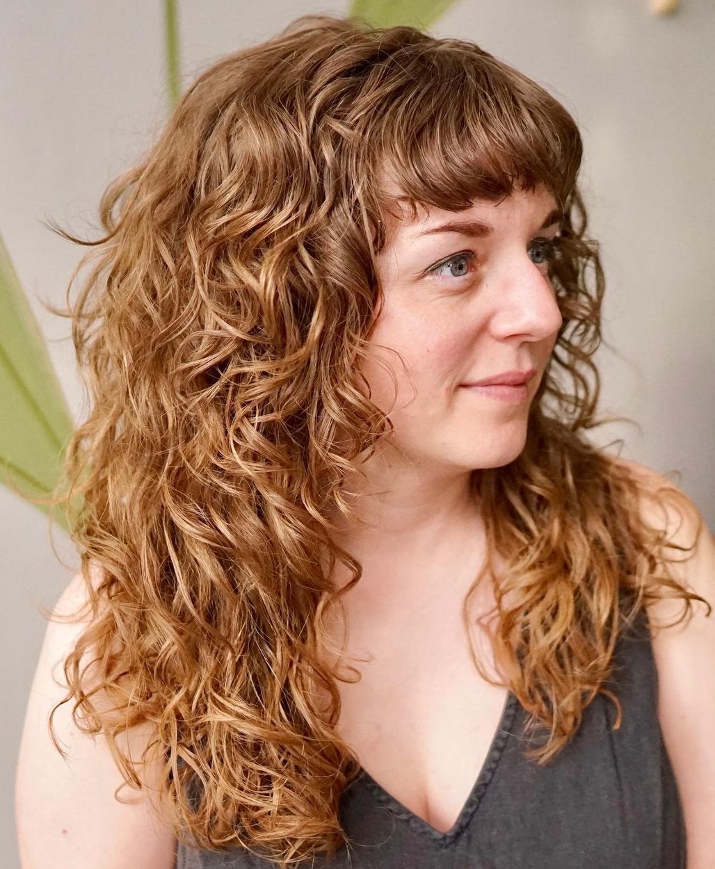 Short Bangs for Long Curly Hair