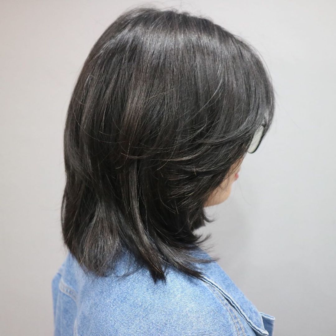 Long Bob with Short Layers and Bangs