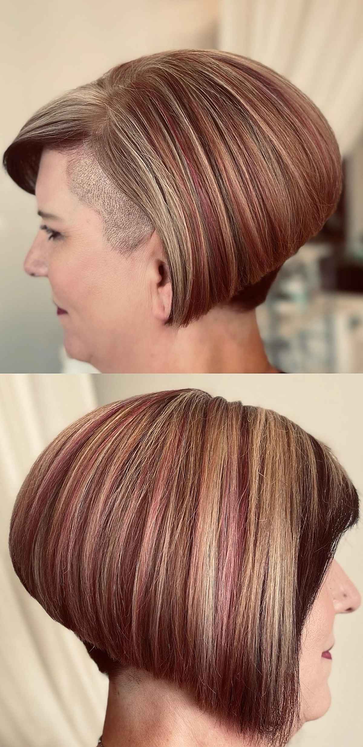 Asymmetrical Pixie Bob with a Buzzcut Underneath