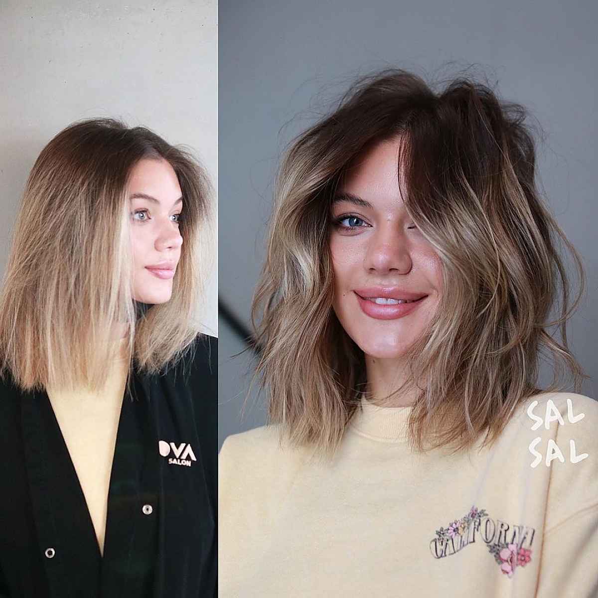 Face-Framing Layered Choppy Shoulder-Length Hair