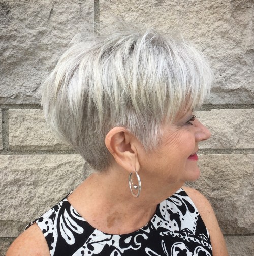 Gray Undercut Pixie Over 60