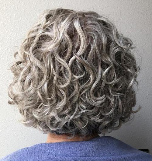 Short Curly Bob Hairstyle For Women Over 60