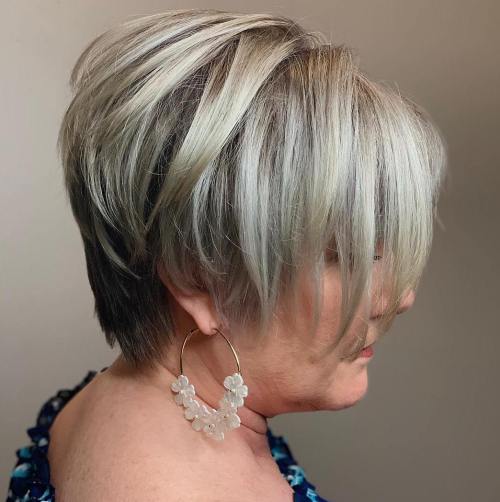 Long Layered Pixie For Women Over 60