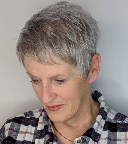 Short Pixie For Gray Hair