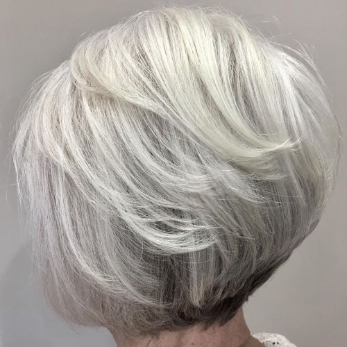 Short Inverted Bob For Gray Hair