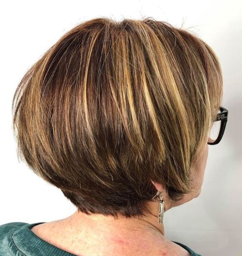 Short Stacked Bob For Women Over 60