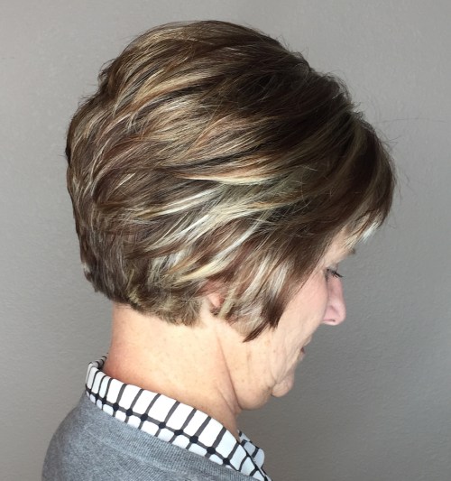 Layered Pixie Bob for Older Women