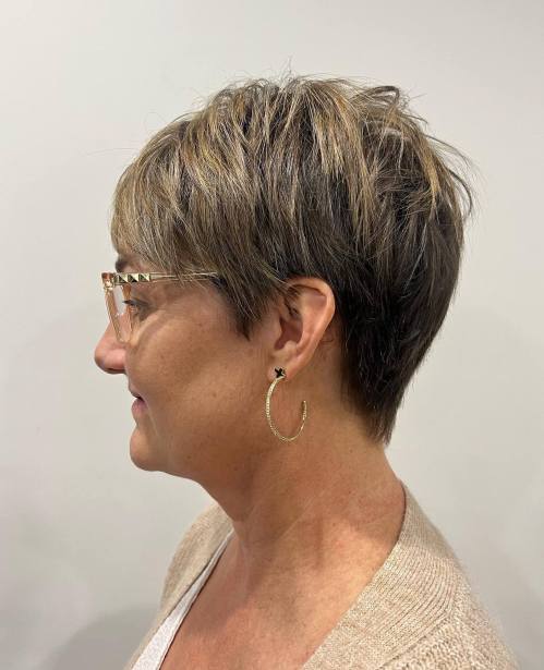 Straight Choppy Pixie with Subtle Highlights