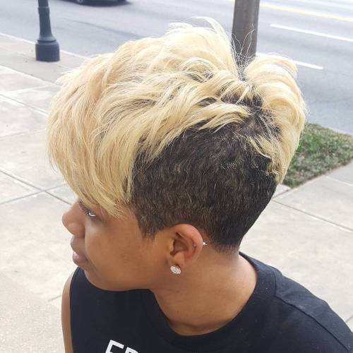 Black And Blonde Pixie Undercut