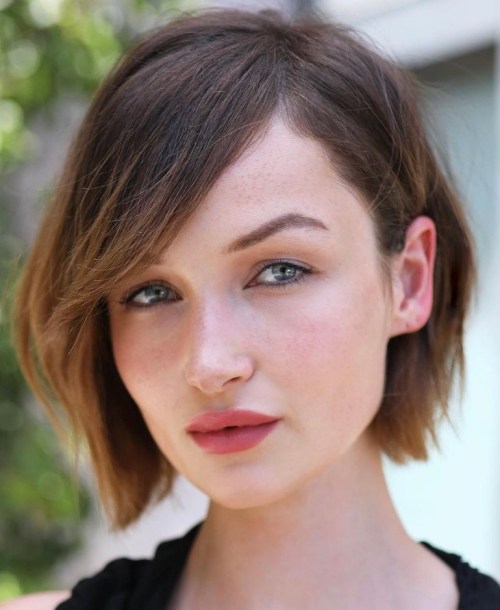 Short Angled Bob with Side Bangs