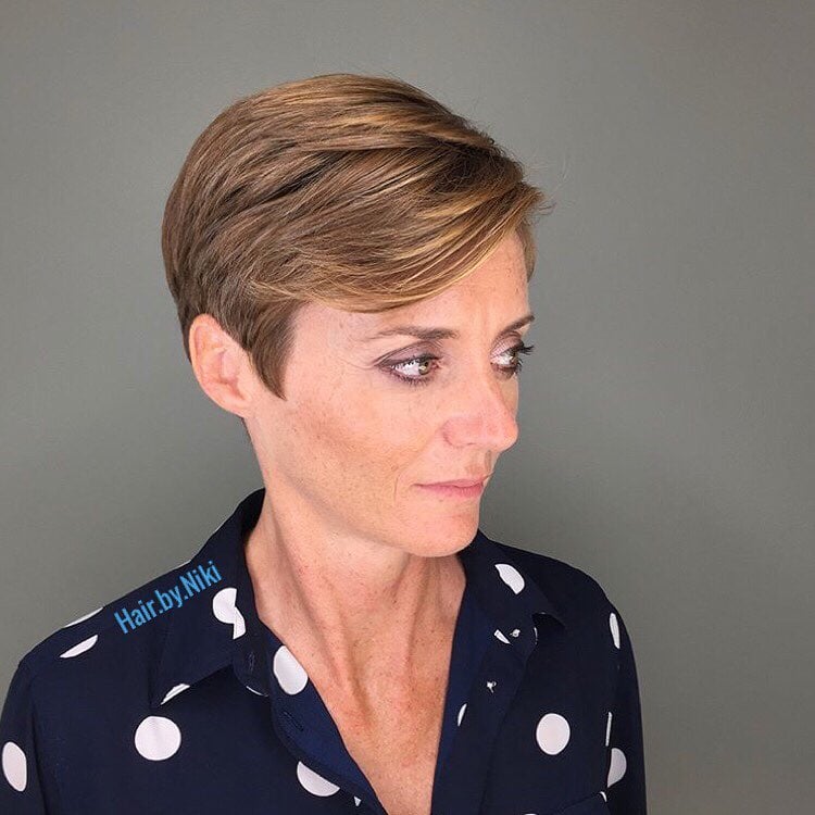 Short Hair with Golden Honey Brown