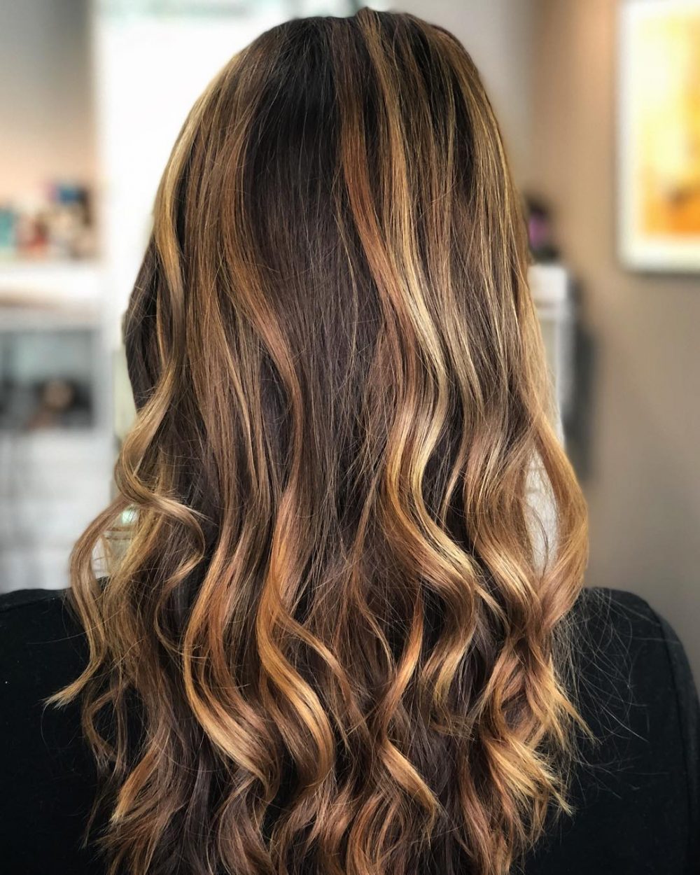 Deep Brown with Honey Caramel Highlights