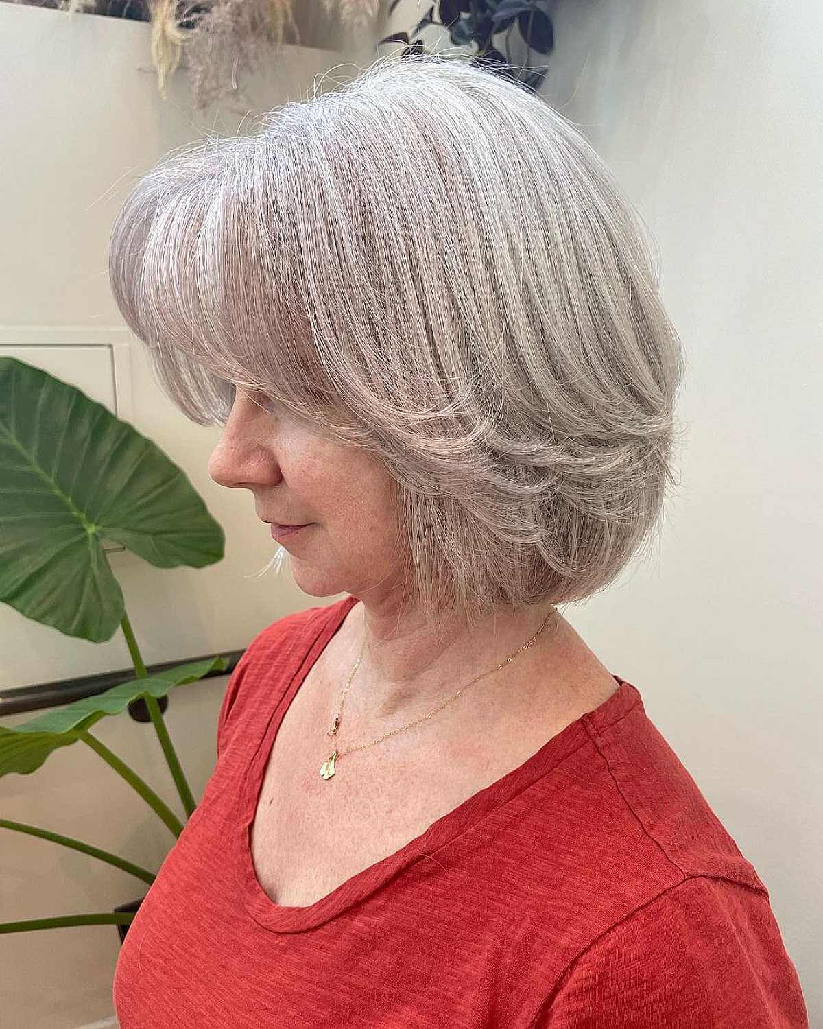 Medium Layered Bob with Fringe