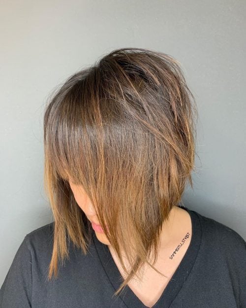 Layered a line bob with see-through bangs