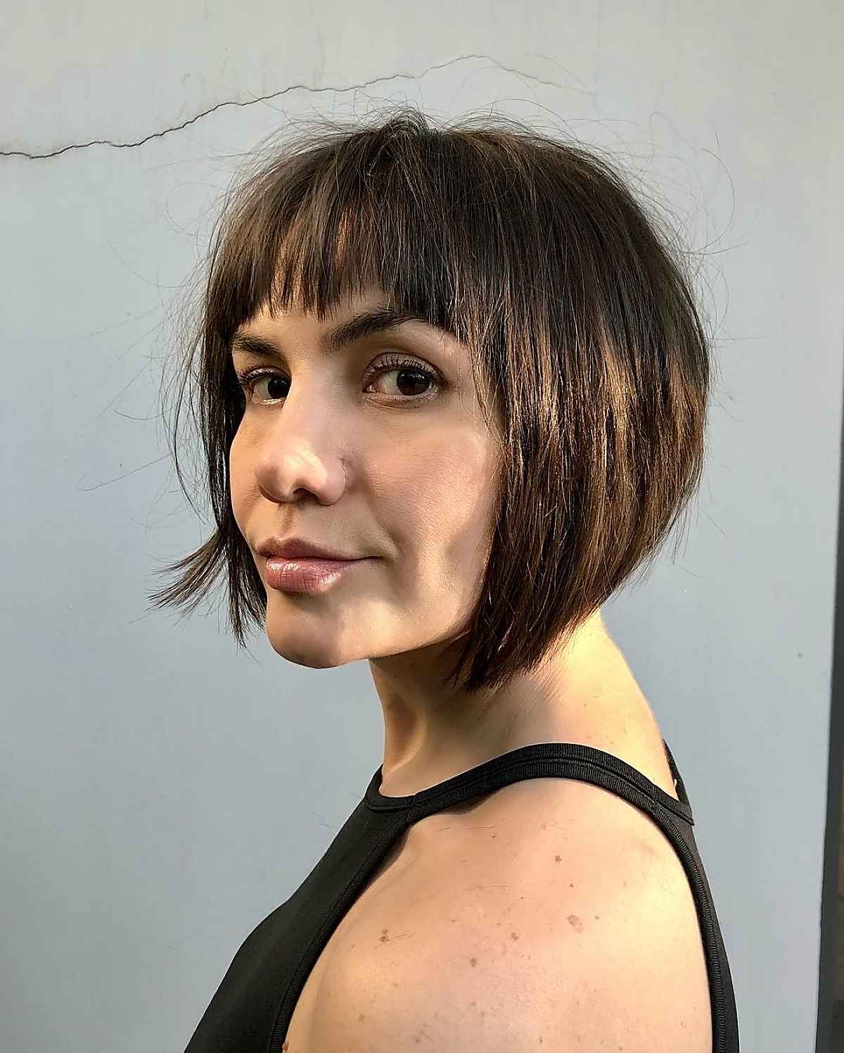 Angled Short Bob with Fringe