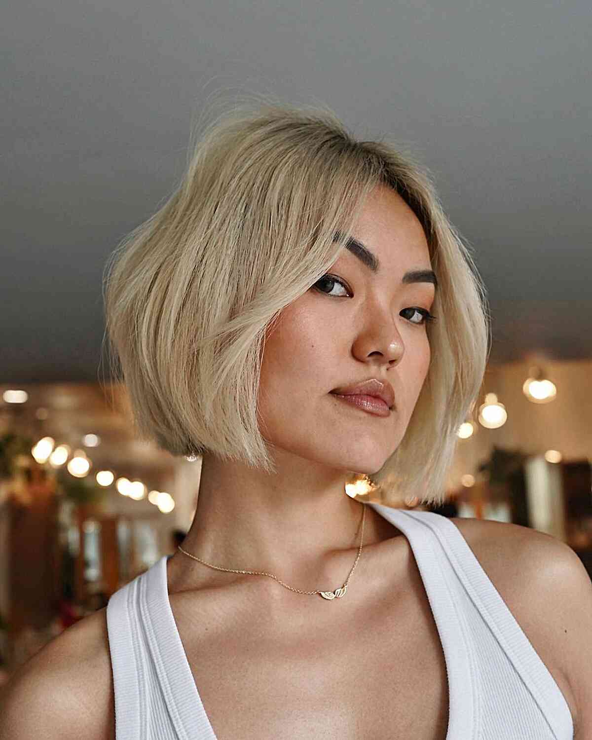 Short Soft Blunt Modern Bob for women with fine hair