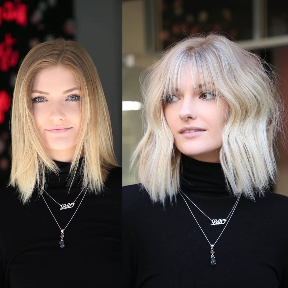 Modern Blunt bob with wispy bangs