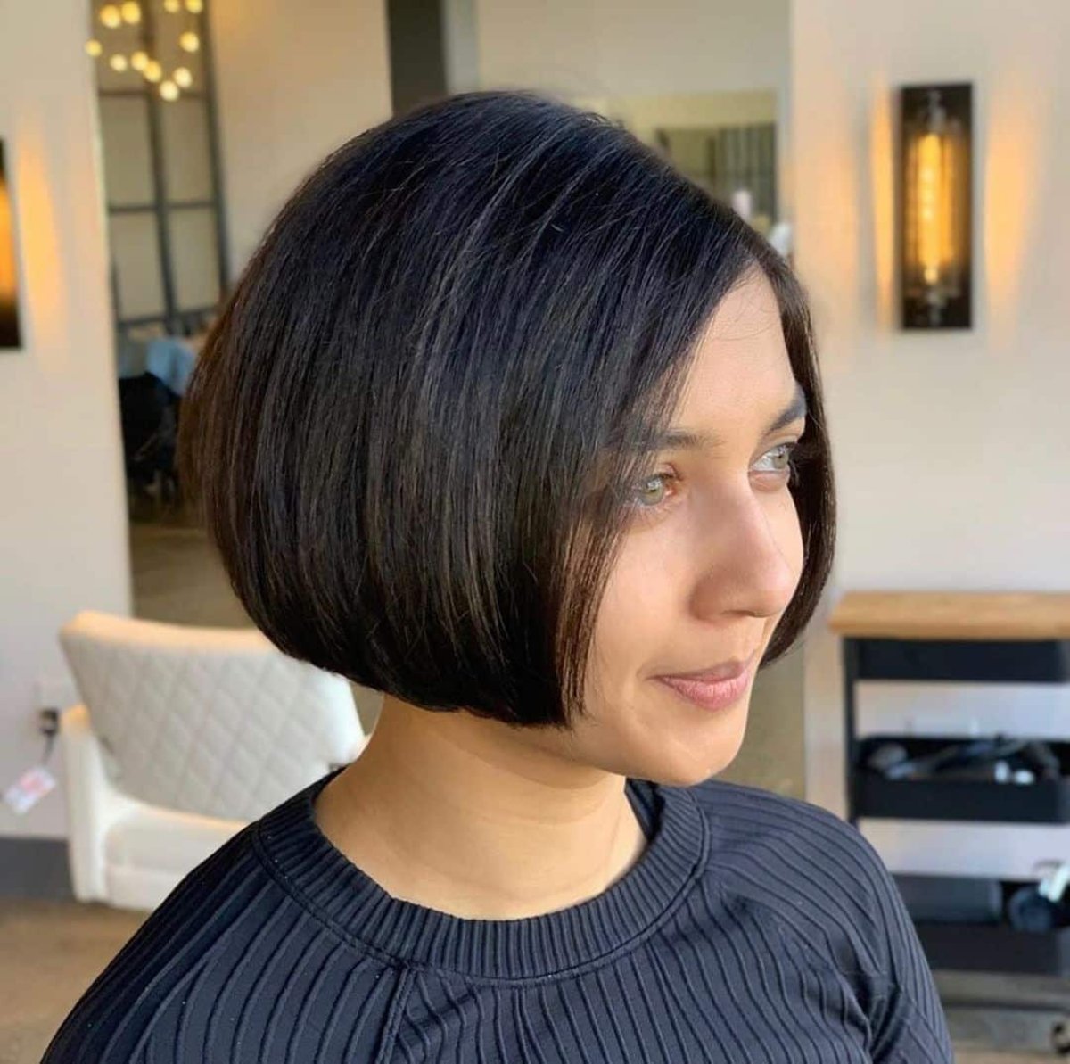 Classy very short blunt cut bob