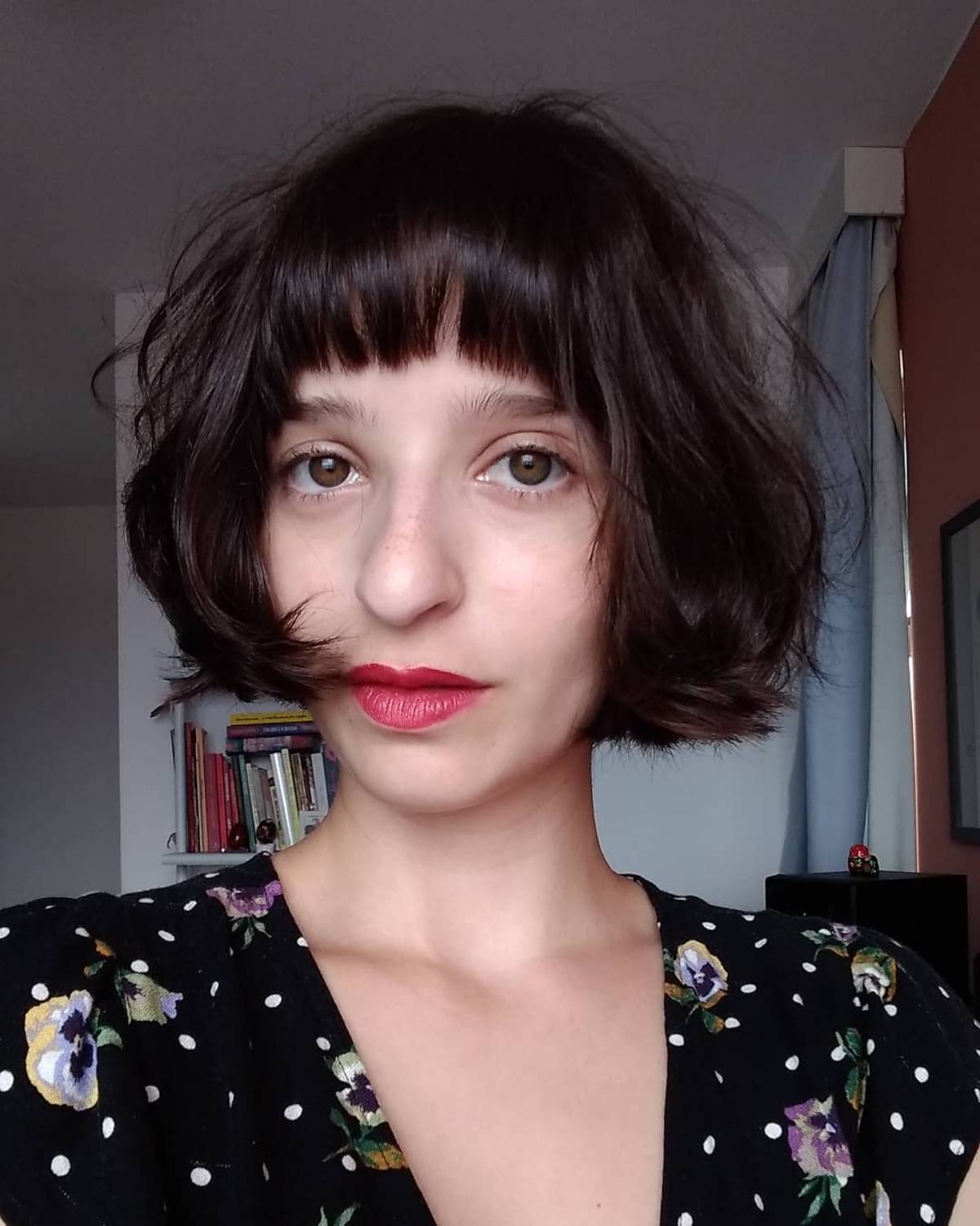 Casual short blunt bob with bangs