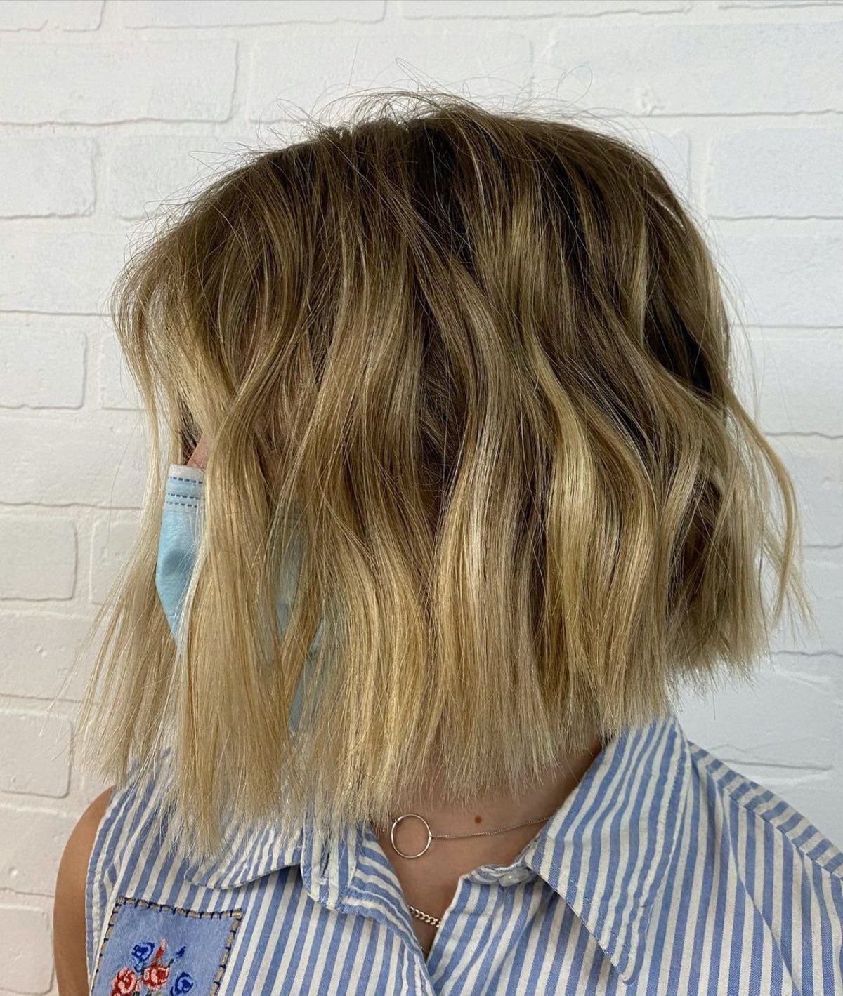 Trendsetting Wavy Blunt Bob for short hair