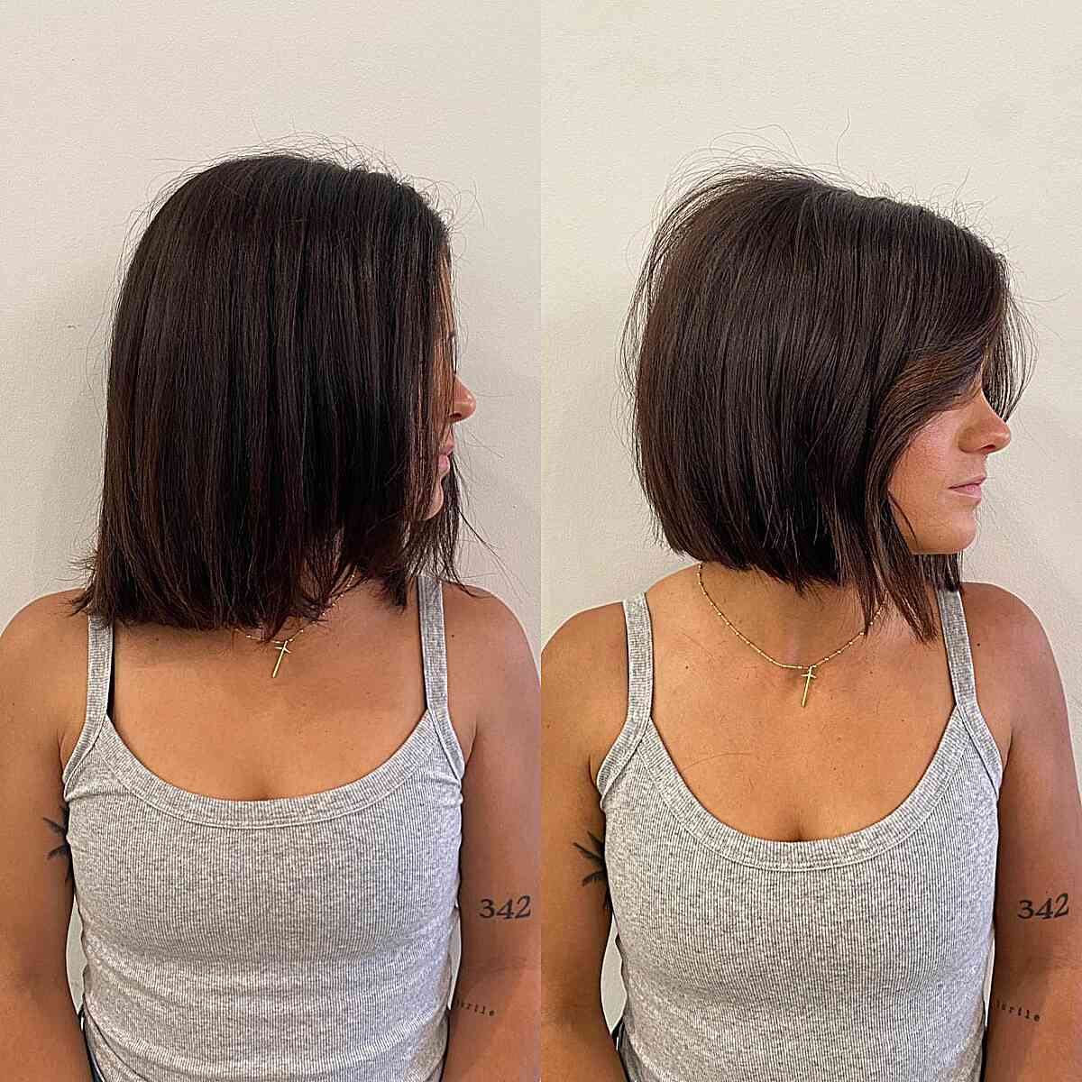 Short and Textured Blunt Cut Bob